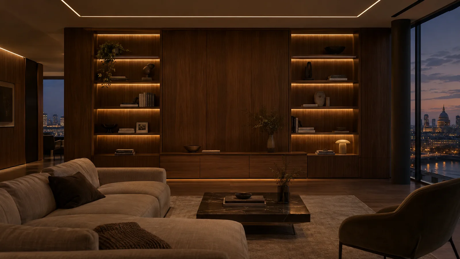 Trimless lighting in joinery, shelving and alcoves