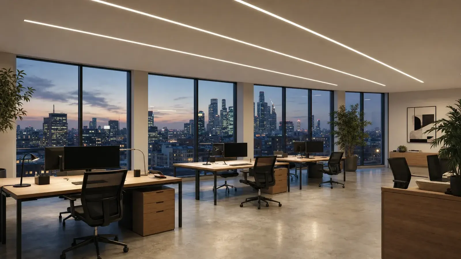 Trimless lighting for offices and boardrooms