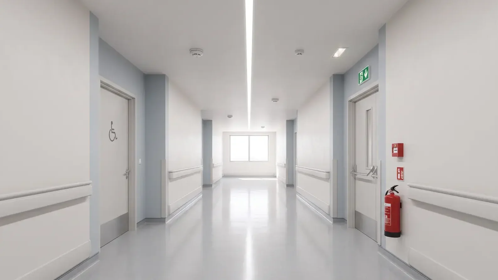 Trimless linear lines in a corridor
